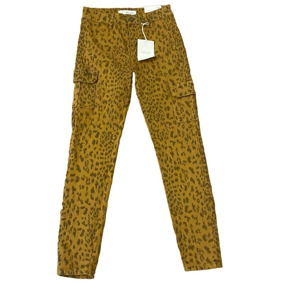 NEW KanCan Adelaide High Rise Super Skinny Jeans Cargo Pockets Leopard Print 25 - Picture 1 of 5